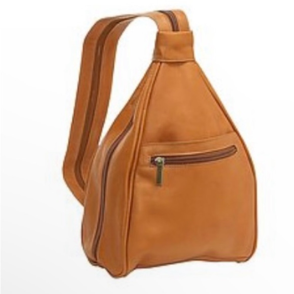 Le Donne Stylish Tan Leather Backpack